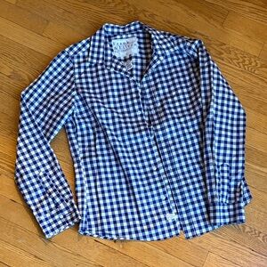 Frank & Eileen Navy and White Plaid Shirt